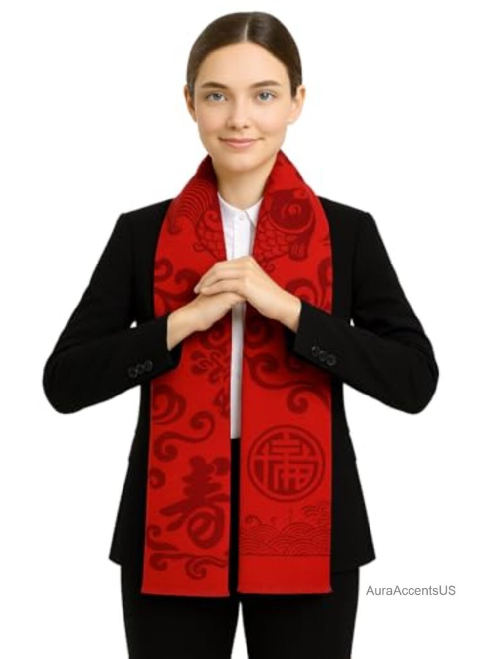 Cashmere Feel Embroidered Pashmina Shawl Wrap Winter Scarf